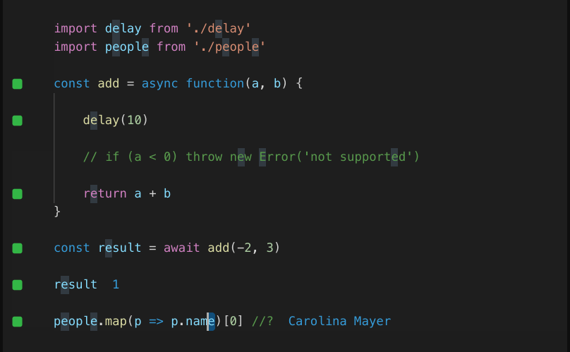 Visual Studio Code Quokka.js Eklentisi